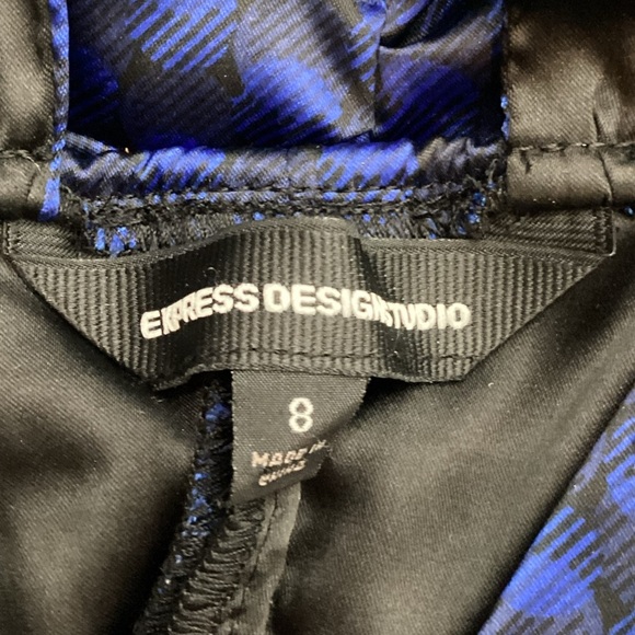 EXPRESS Halter Satin Blue Top Y2K Size 8 - Picture 7 of 8